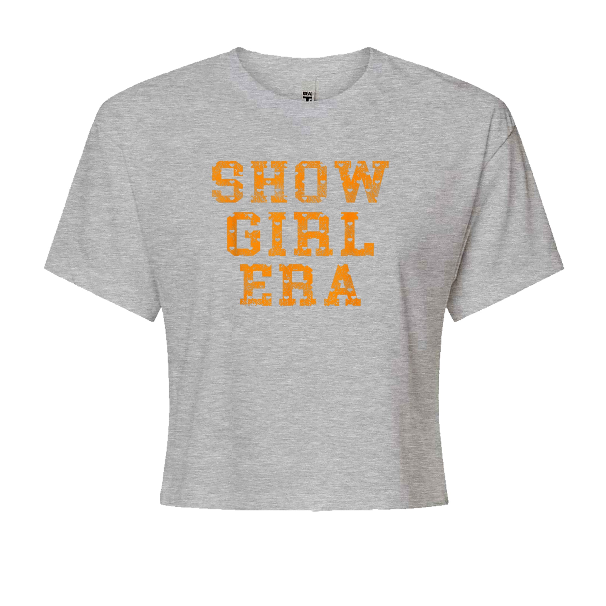 Vintage Showgirl Era Heart Cropped T-Shirt Heather Grey