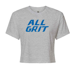 All Grit Detroit Football Cropped T-Shirt Heather Grey