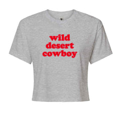 Wild Desert Cowboy Country Cropped T-Shirt Heather Grey
