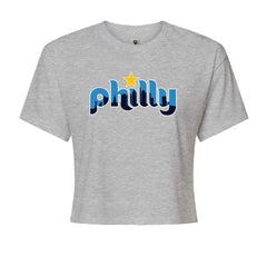 Skyline Philly Philadelphia Cropped T-Shirt Heather Grey