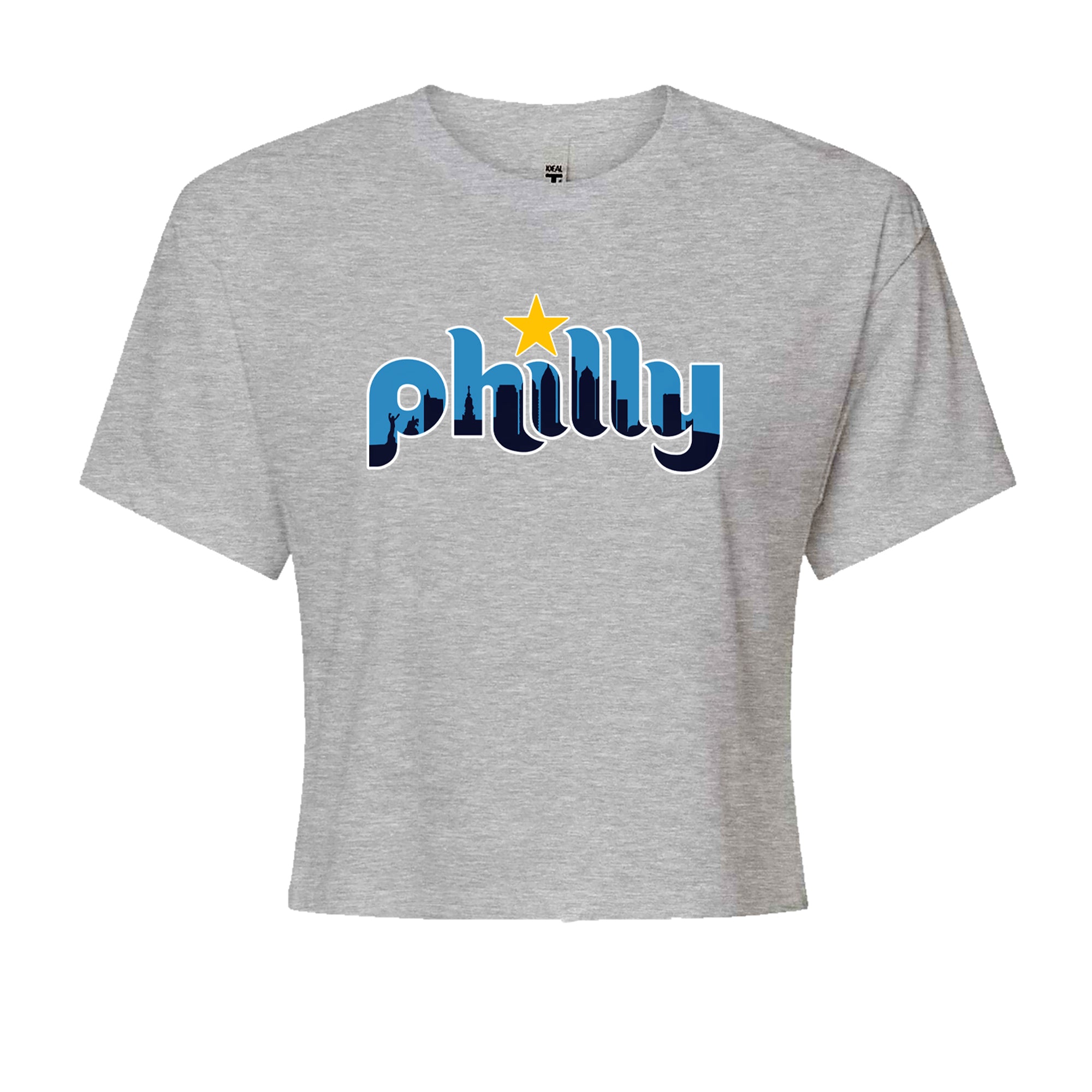 Skyline Philly Philadelphia Cropped T-Shirt Heather Grey