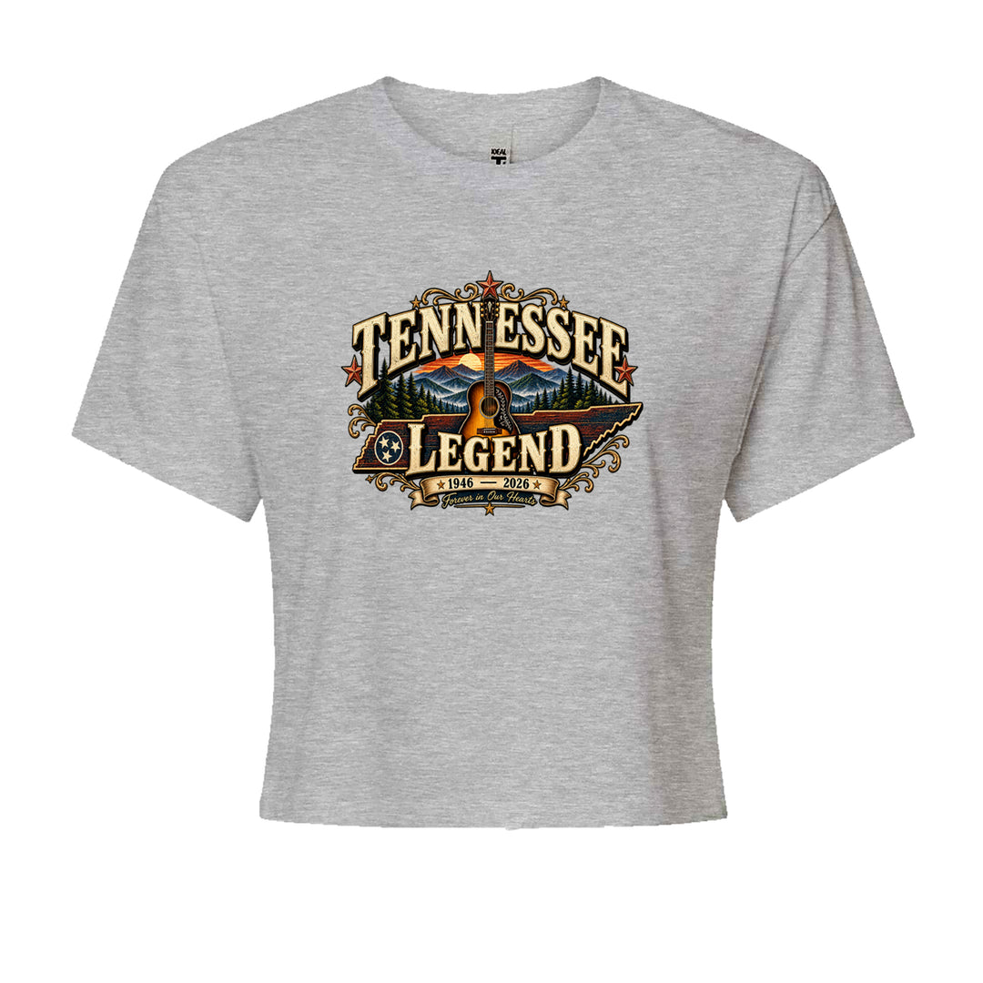 Tennessee Legend Country Music Dolly Cropped T-Shirt Heather Grey