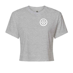 TLC To Love a Canine Dog Rescue White Cropped T-Shirt Heather Grey