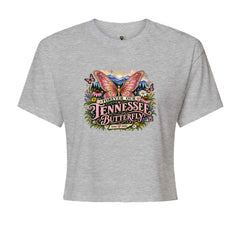 Forever Our Tennessee Butterfly Dolly Cropped T-Shirt Heather Grey