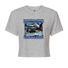 Bombardino Crocodilo Brainrot Cropped T-Shirt Heather Grey