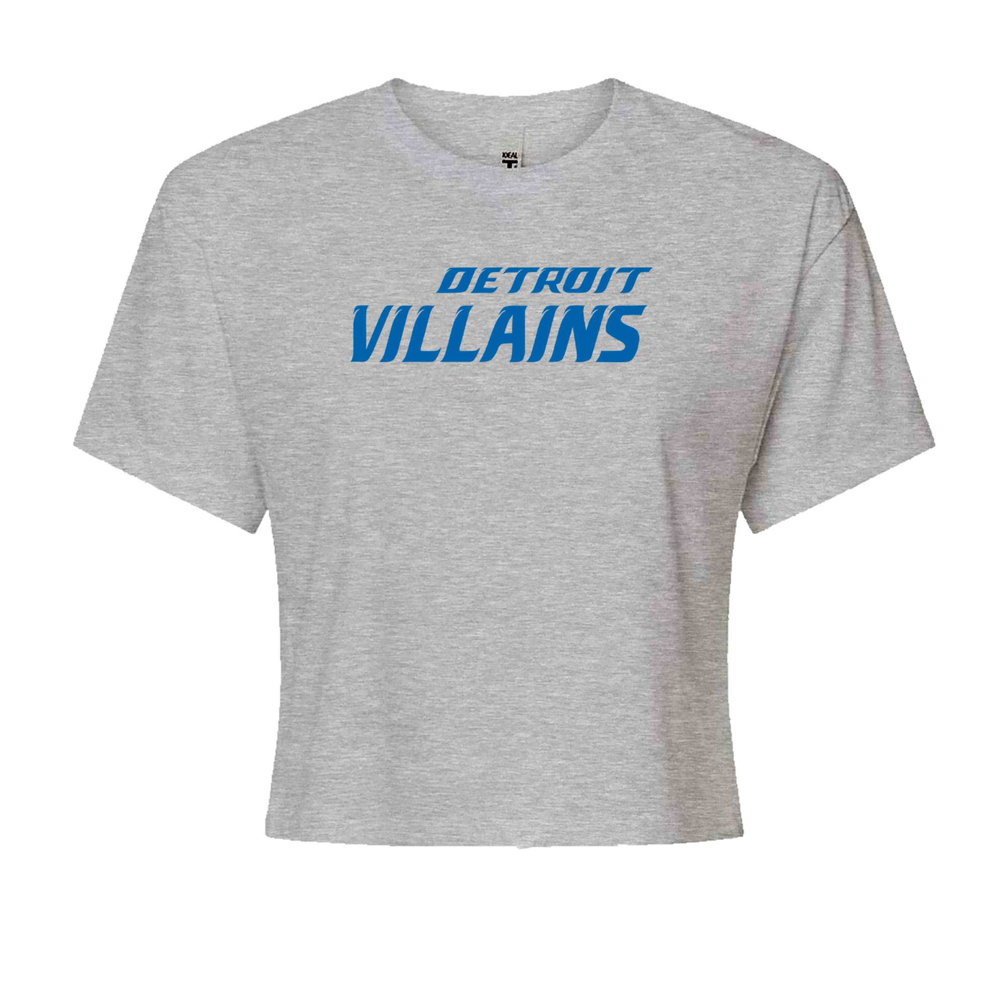 Detroit Villains Grit Football Cropped T-Shirt Heather Grey