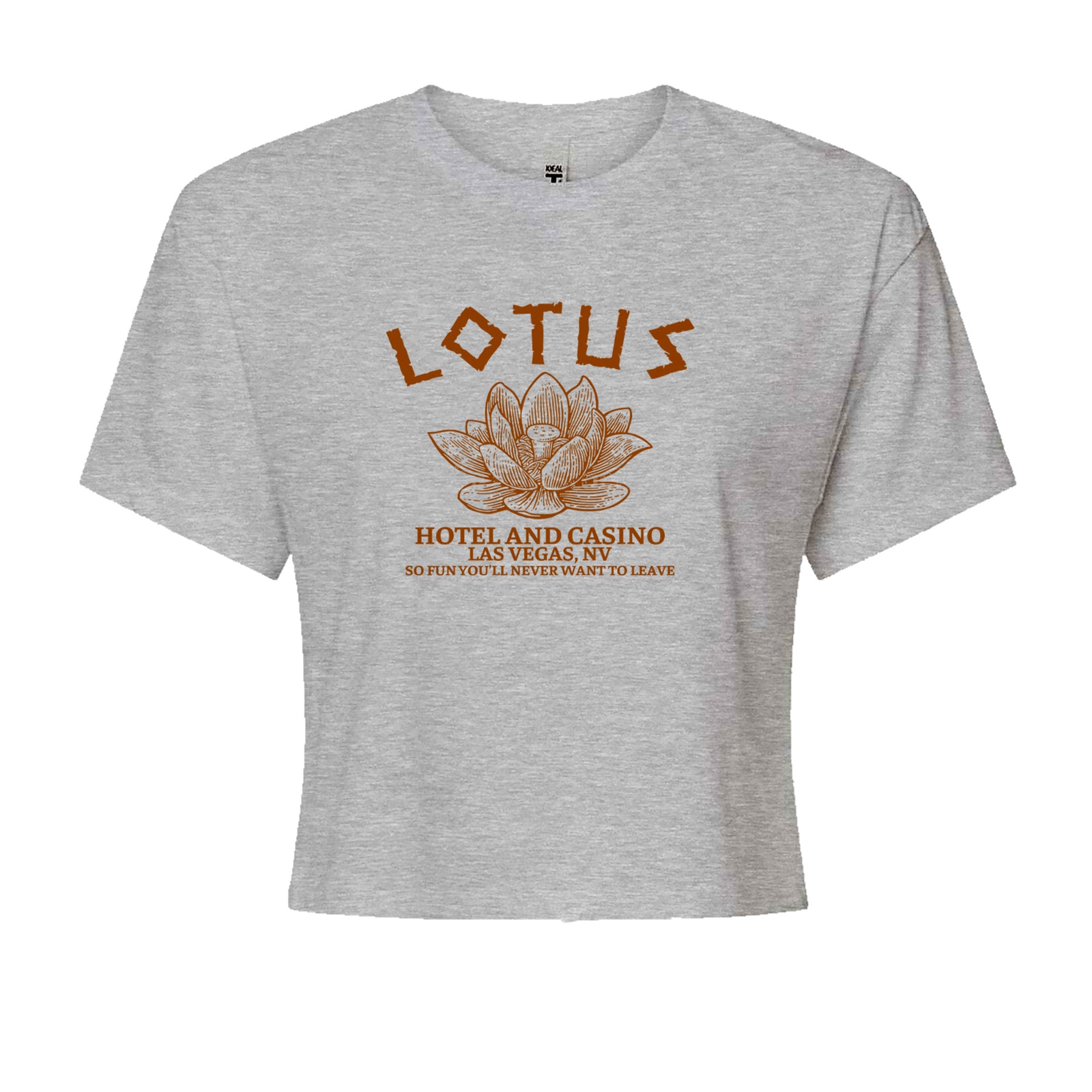 Lotus Hotel and Casino Cropped T-Shirt Heather Grey