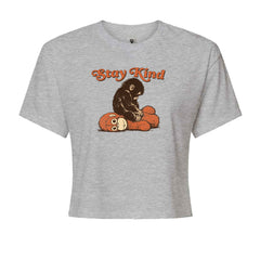 Punch Stay Kind Macaque Cropped T-Shirt Heather Grey