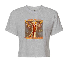 Tung Tung Tung Sahur Enforcer Cropped T-Shirt Heather Grey