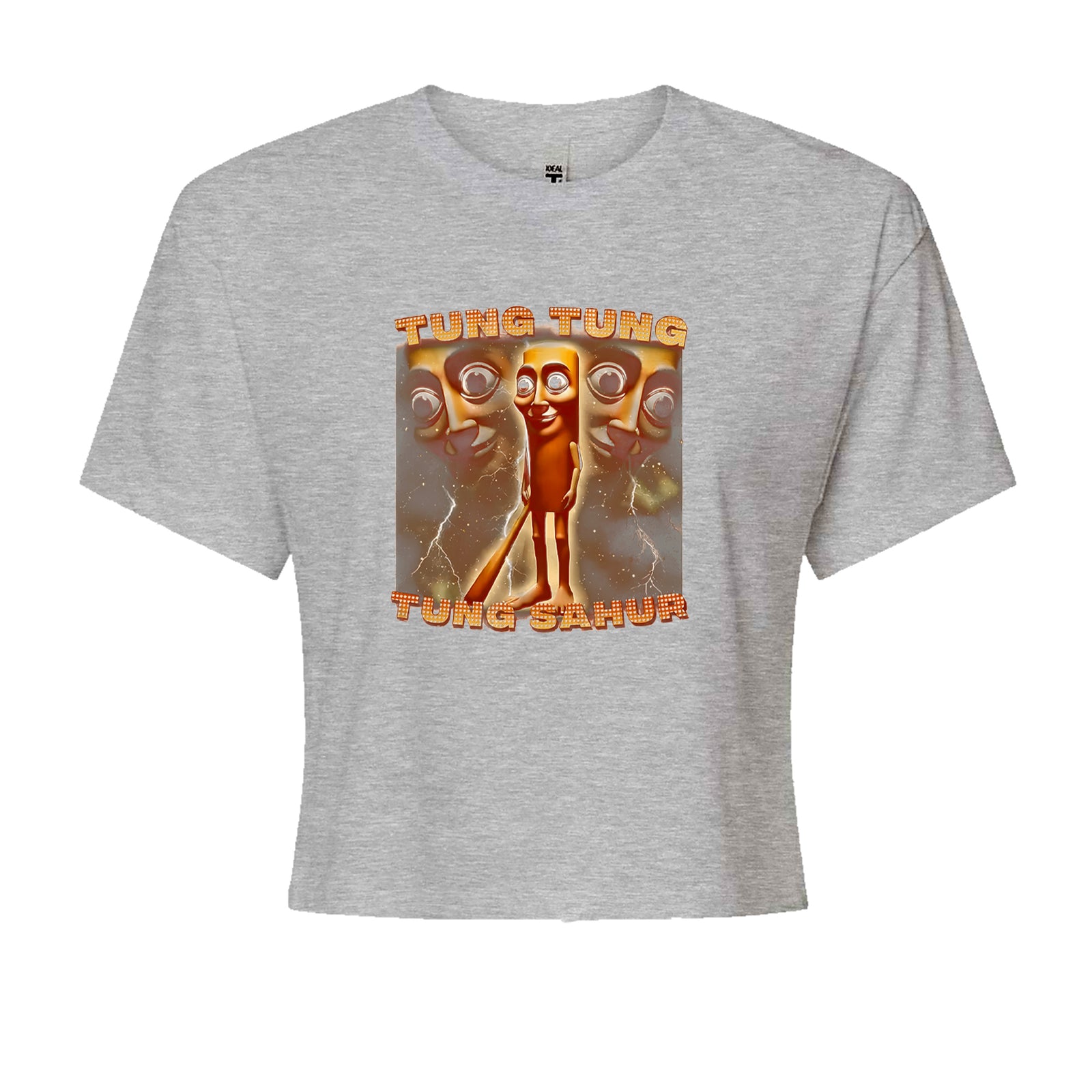 Tung Tung Tung Sahur Enforcer Cropped T-Shirt Black