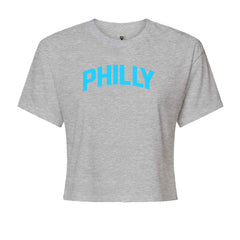 Philly Philadelphia Pride Cropped T-Shirt Heather Grey
