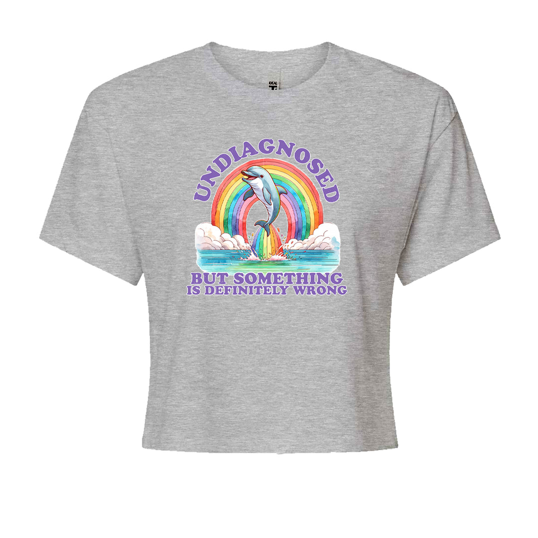 Undiagnosed But Something Is Definitely Wrong Cropped T-Shirt Heather Grey