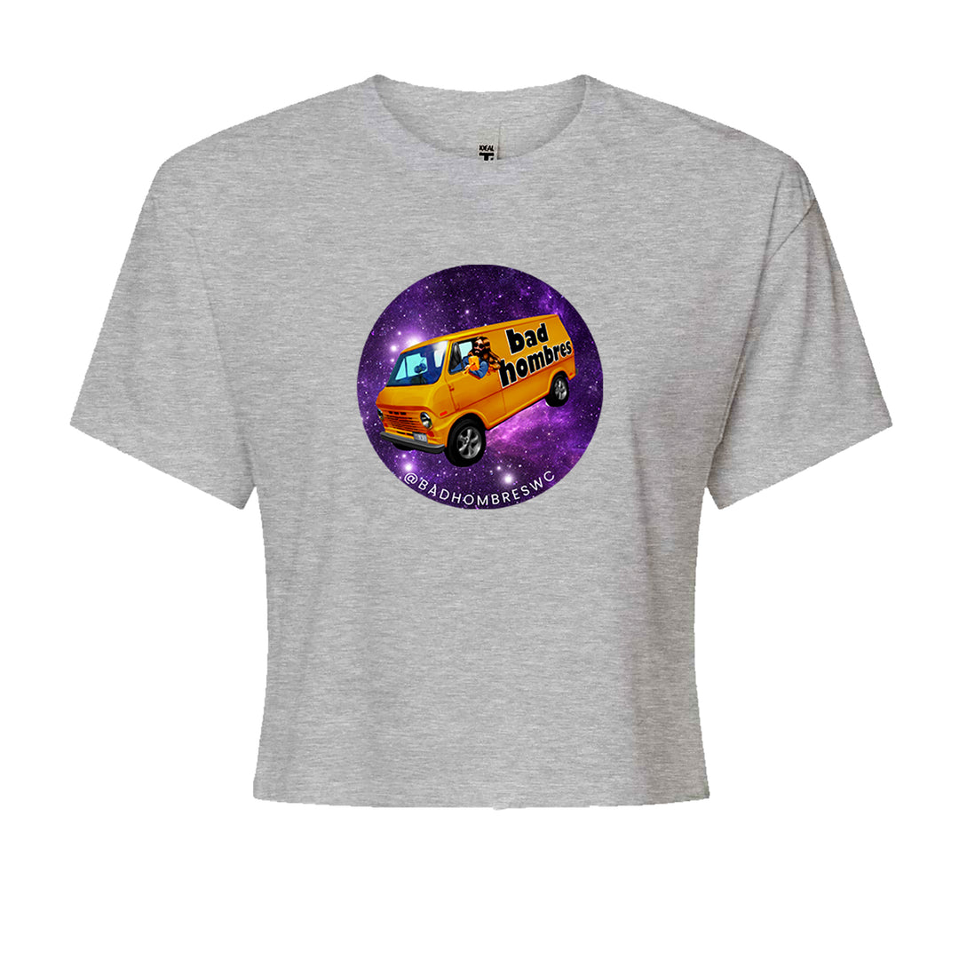 Bad Hombres Space West Chester Band Cropped T-Shirt Heather Grey