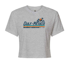 Gulf Of Mexico Established Year 1550 Cropped T-Shirt Heather Grey