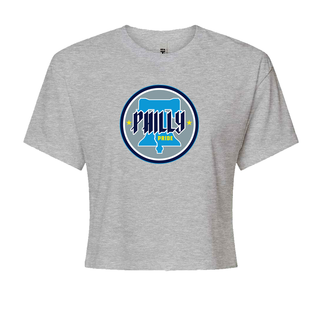 Philly Pride Liberty Bell Cropped T-Shirt Heather Grey