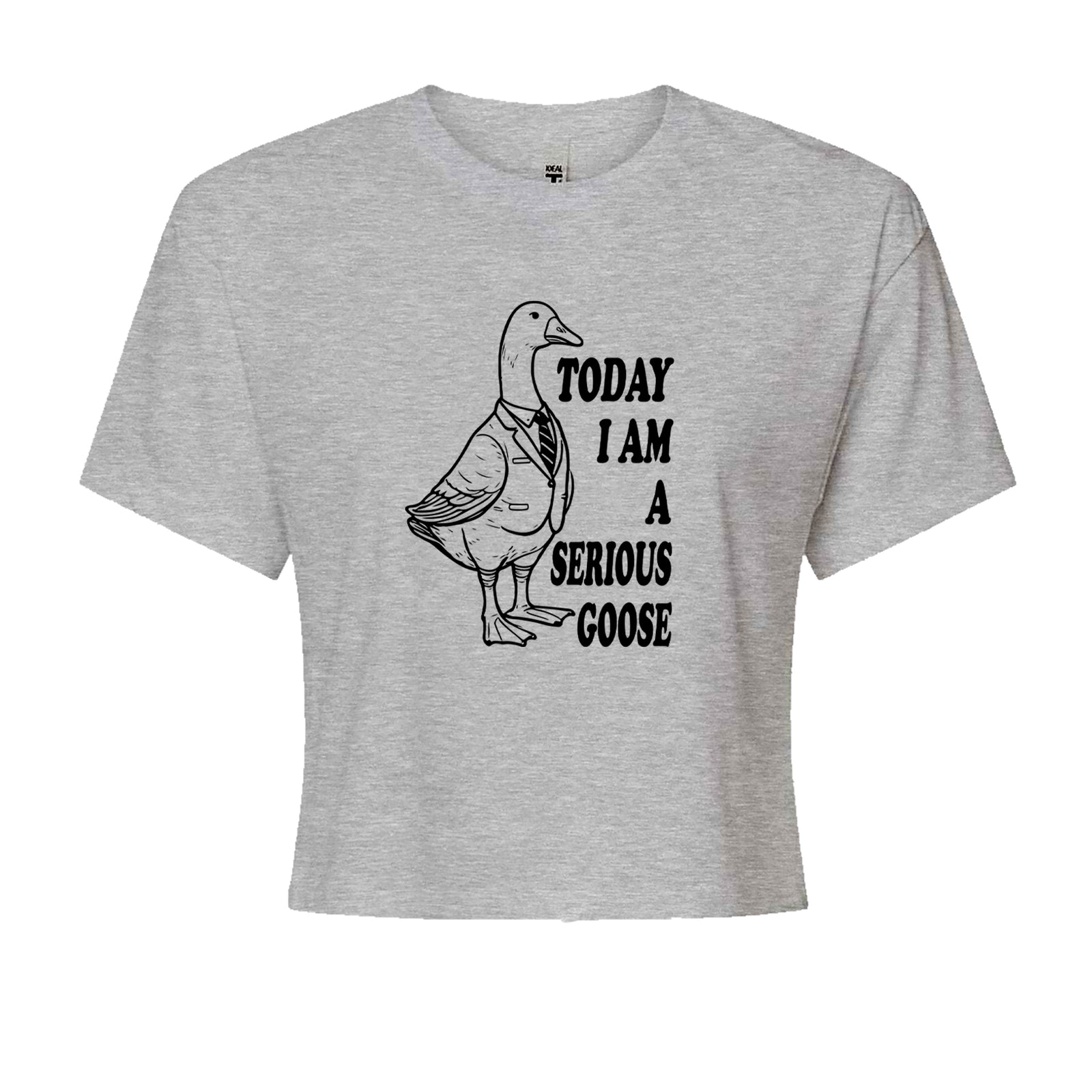 Today I Am A Serious Goose Cropped T-Shirt Heather Grey