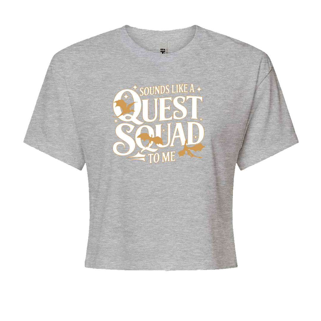 Sounds Like A Quest Squad To Me Empyrean Cropped T-Shirt Heather Grey