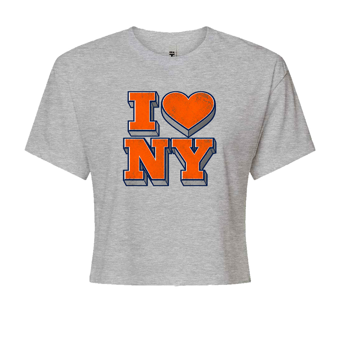 New York City Pride Heart Cropped T-Shirt Heather Grey
