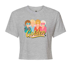 Stay Golden Girls Retro Cropped T-Shirt Heather Grey