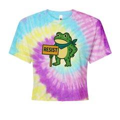 Sign Resist Meme Frog Protest Cropped T-Shirt Jelly Bean