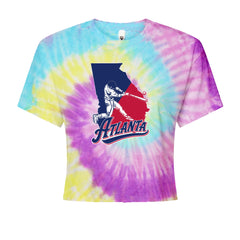Atlanta Georgia Batter Up Cropped T-Shirt Jelly Bean