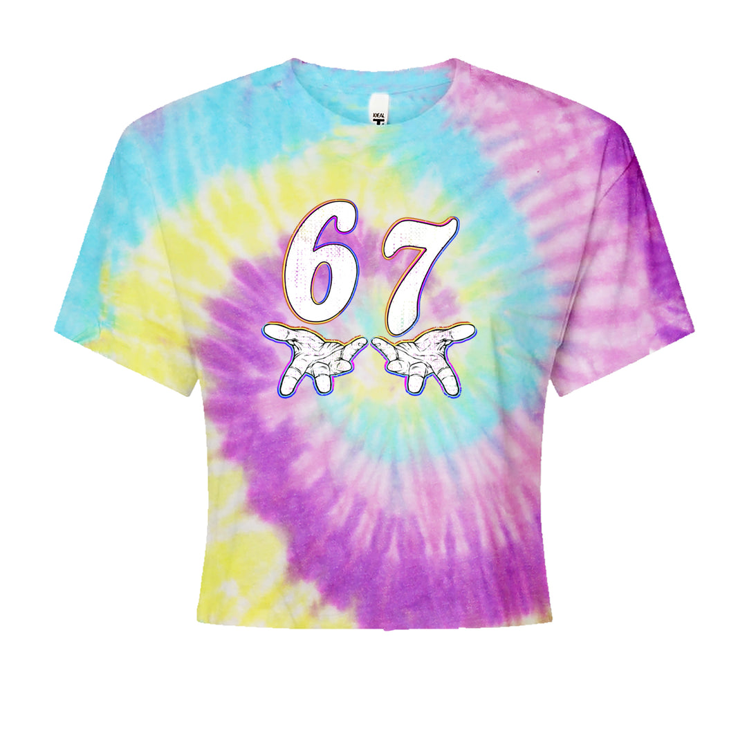 67 Hands Meme Viral Drill Cropped T-Shirt Jelly Bean