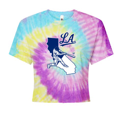 Los Angeles Baseball Batter Up Cropped T-Shirt Jelly Bean