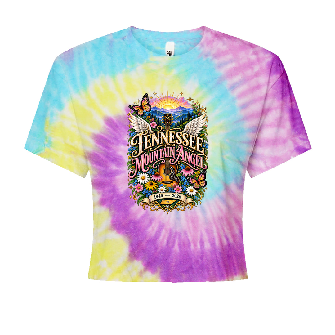 Tennessee Mountain Angel Wings Dolly Cropped T-Shirt Jelly Bean