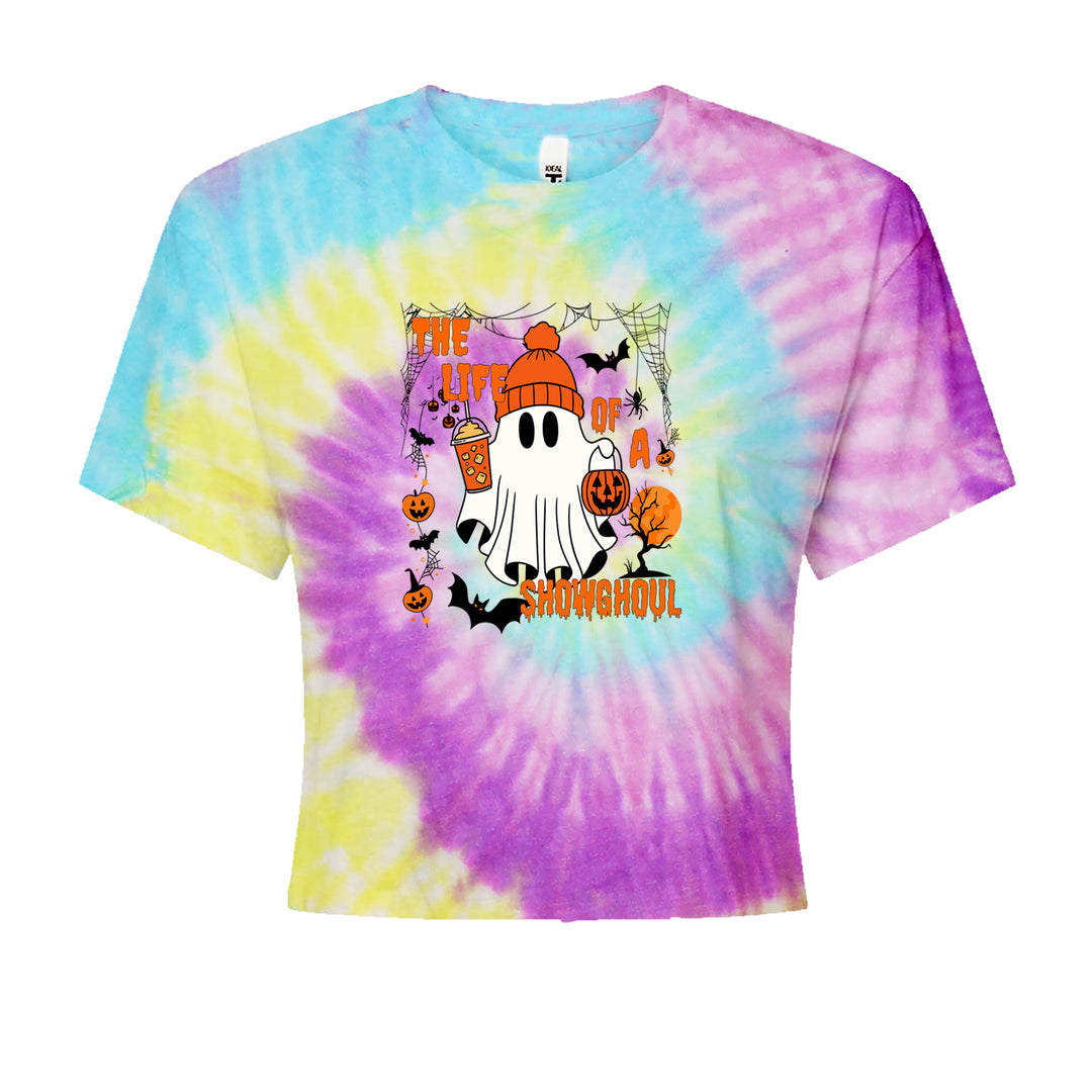 Life of a Showghoul Halloween Showgirl Vibes Cropped T-Shirt Jelly Bean