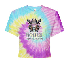 Boots On The Ground Bling Cropped T-Shirt Jelly Bean