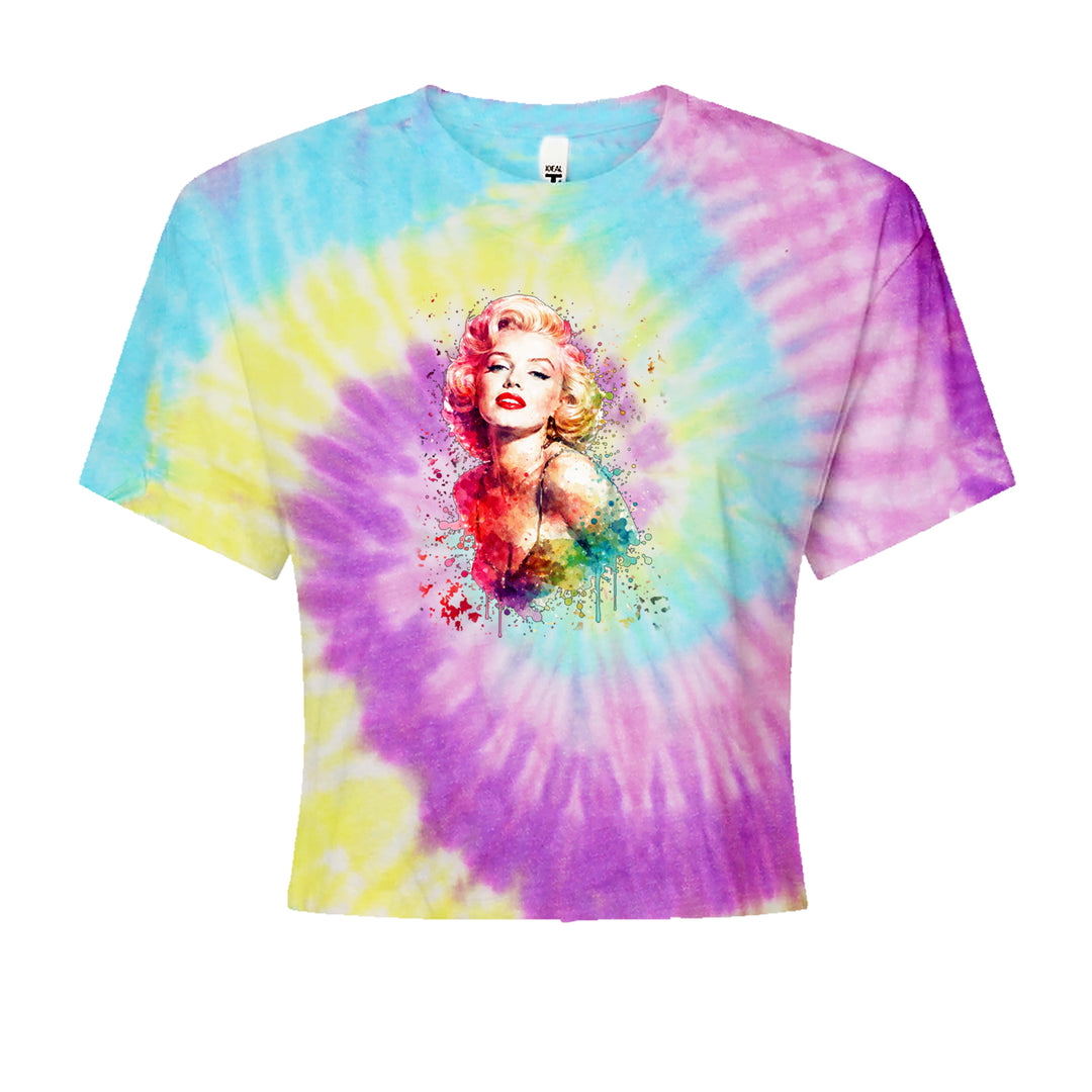 Mrs. Monroe Watercolors Bombshell Cropped T-Shirt Jelly Bean