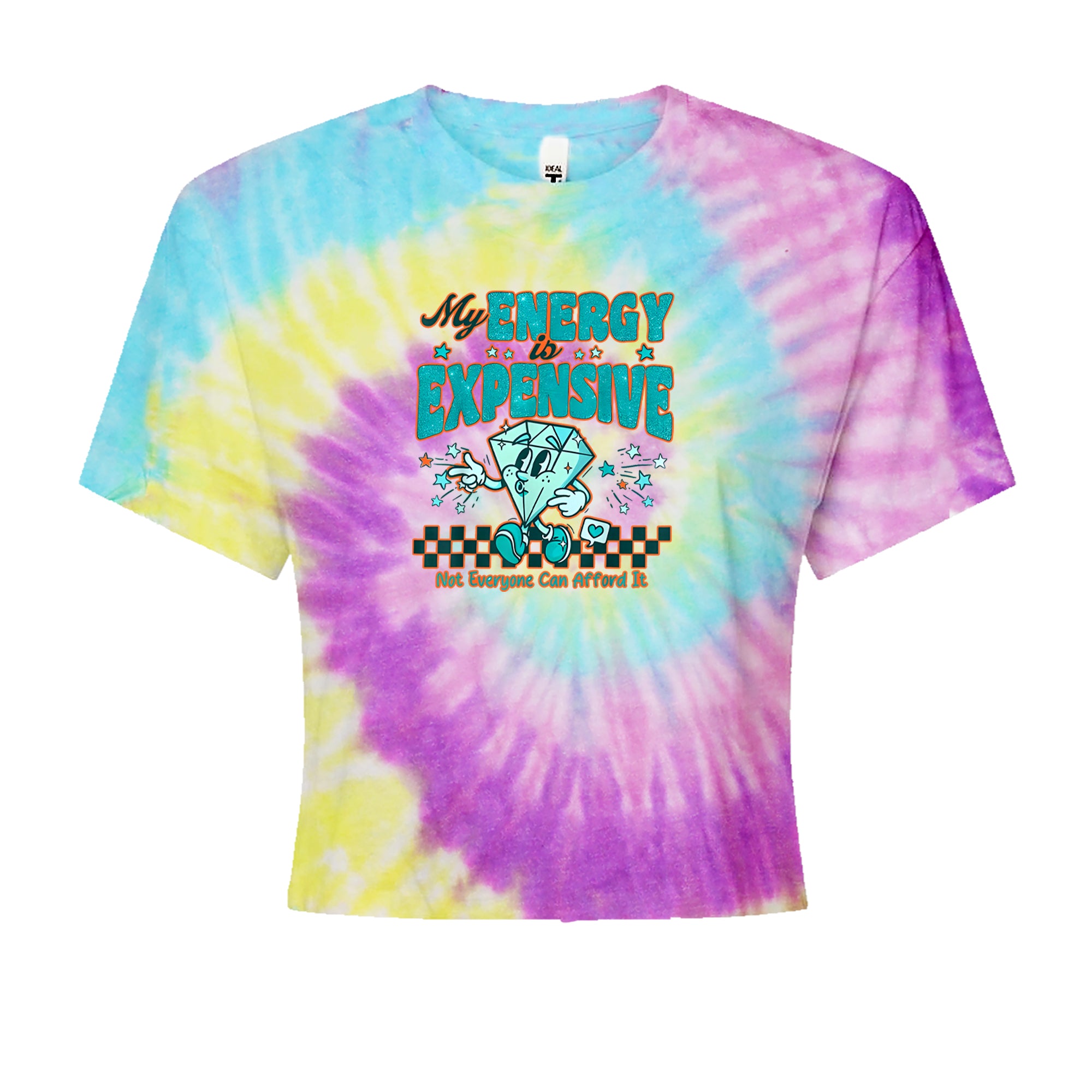 Diamond My Energy Is Expensive Cropped T-Shirt Jelly Bean
