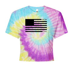 Redacted American Flag Cropped T-Shirt Jelly Bean