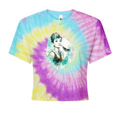 Mrs. Herpburn Iconic Watercolors Cropped T-Shirt Jelly Bean