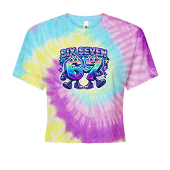 Six Seven 67 Retro Pixel Buddies Cropped T-Shirt Jelly Bean