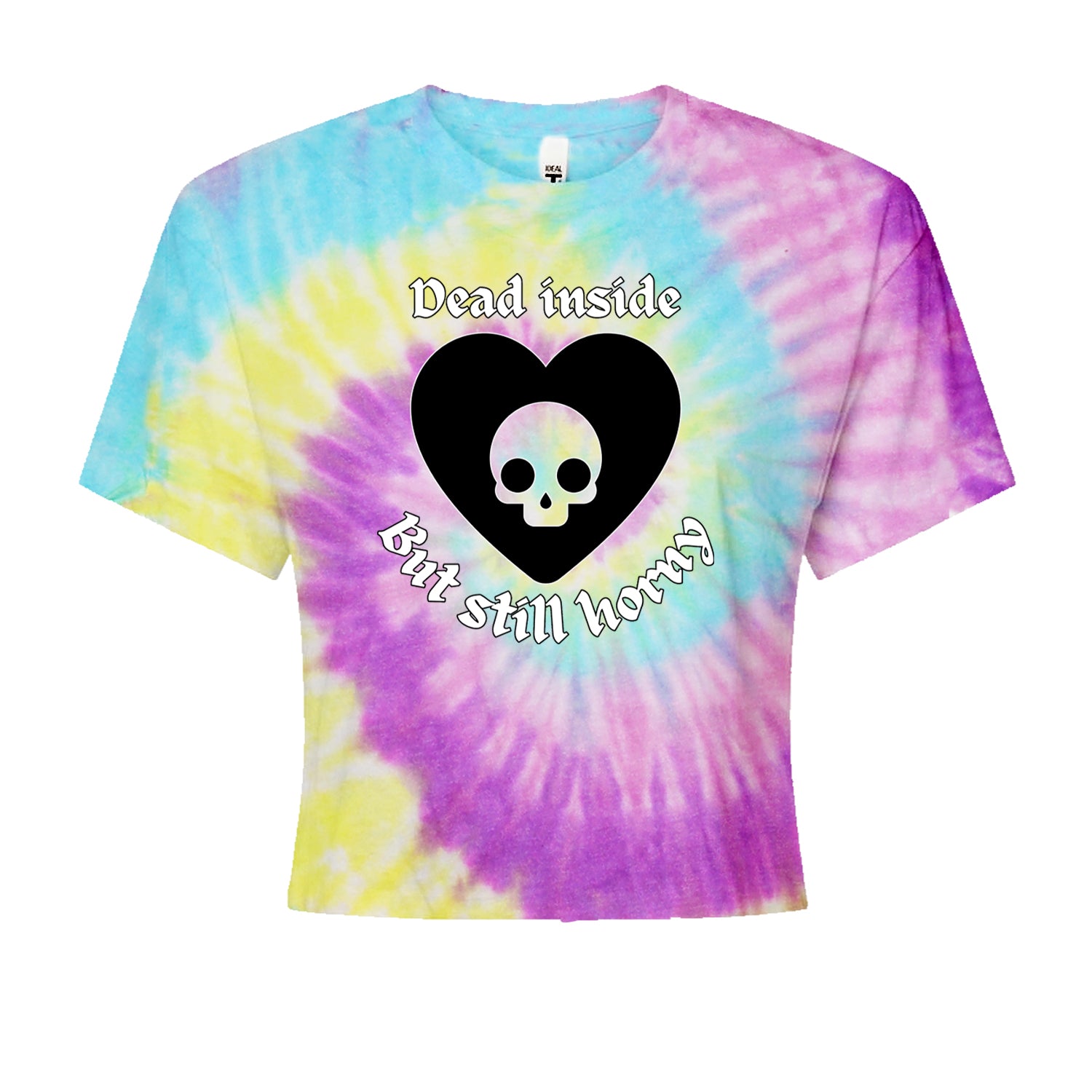 Dead Inside But Still Horny Skull Romantasy Cropped T-Shirt Jelly Bean