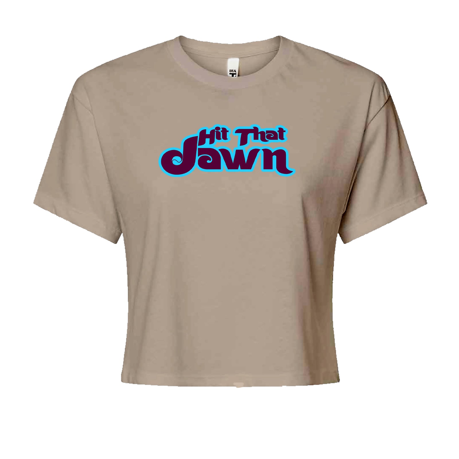 Hit That Jawn Philly Baseball Cropped T-Shirt Khaki