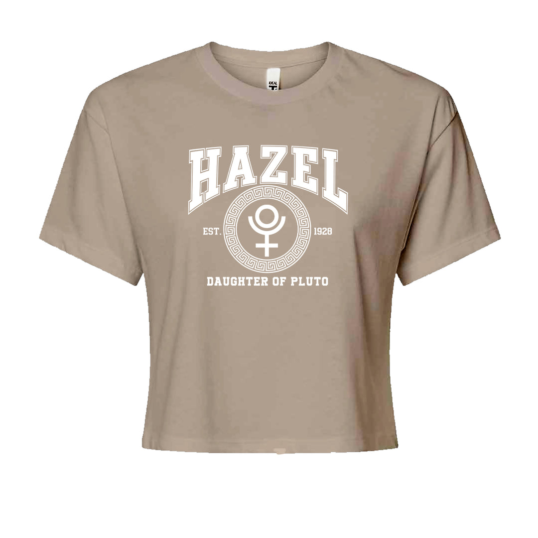 Hazel Daughter of Pluto Roman Gold Cropped T-Shirt Khaki