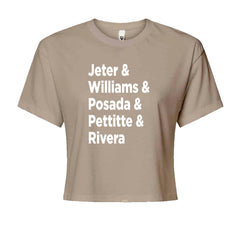 Jeter & Williams & Posada & Pettitte & Rivera Cropped T-Shirt Khaki