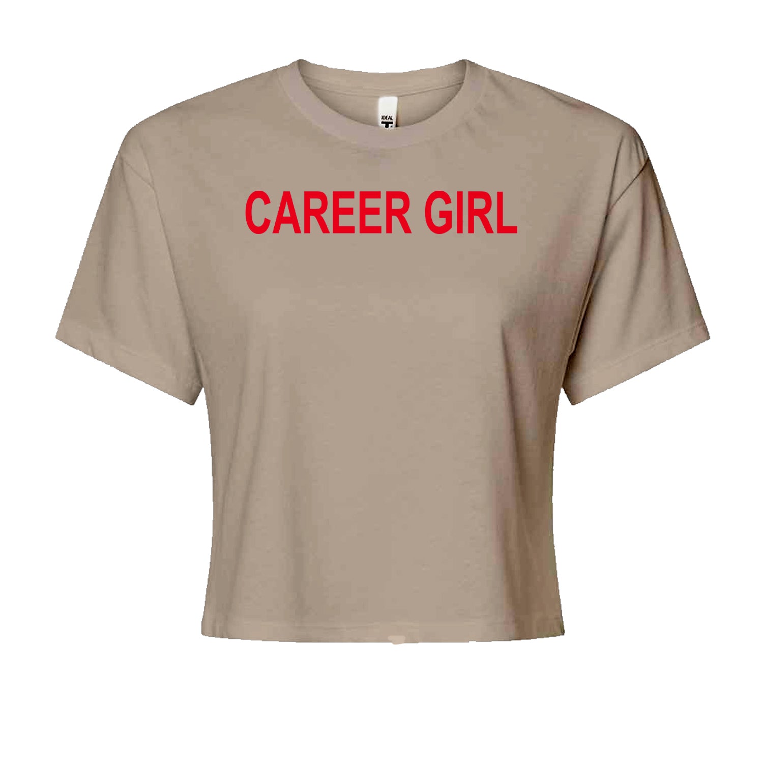Career Girl Trendsetter Statement Cropped T-Shirt Khaki