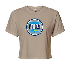 Philly Pride Liberty Bell Cropped T-Shirt Khaki