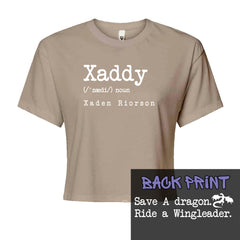 Xaddy Save A Dragon Ride A Wingleader Cropped T-Shirt Khaki