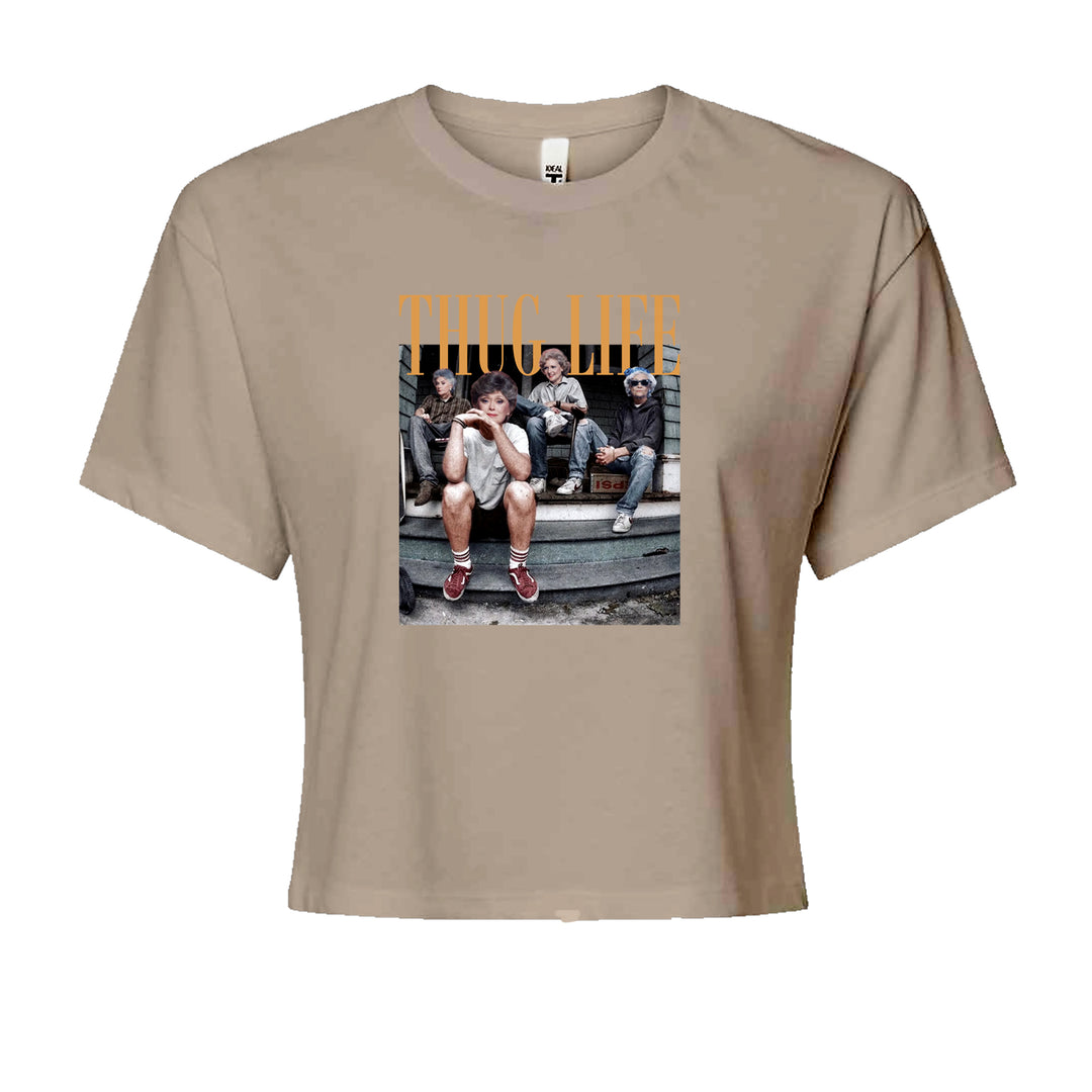 Golden Girls Thug Life Street Cropped T-Shirt Khaki
