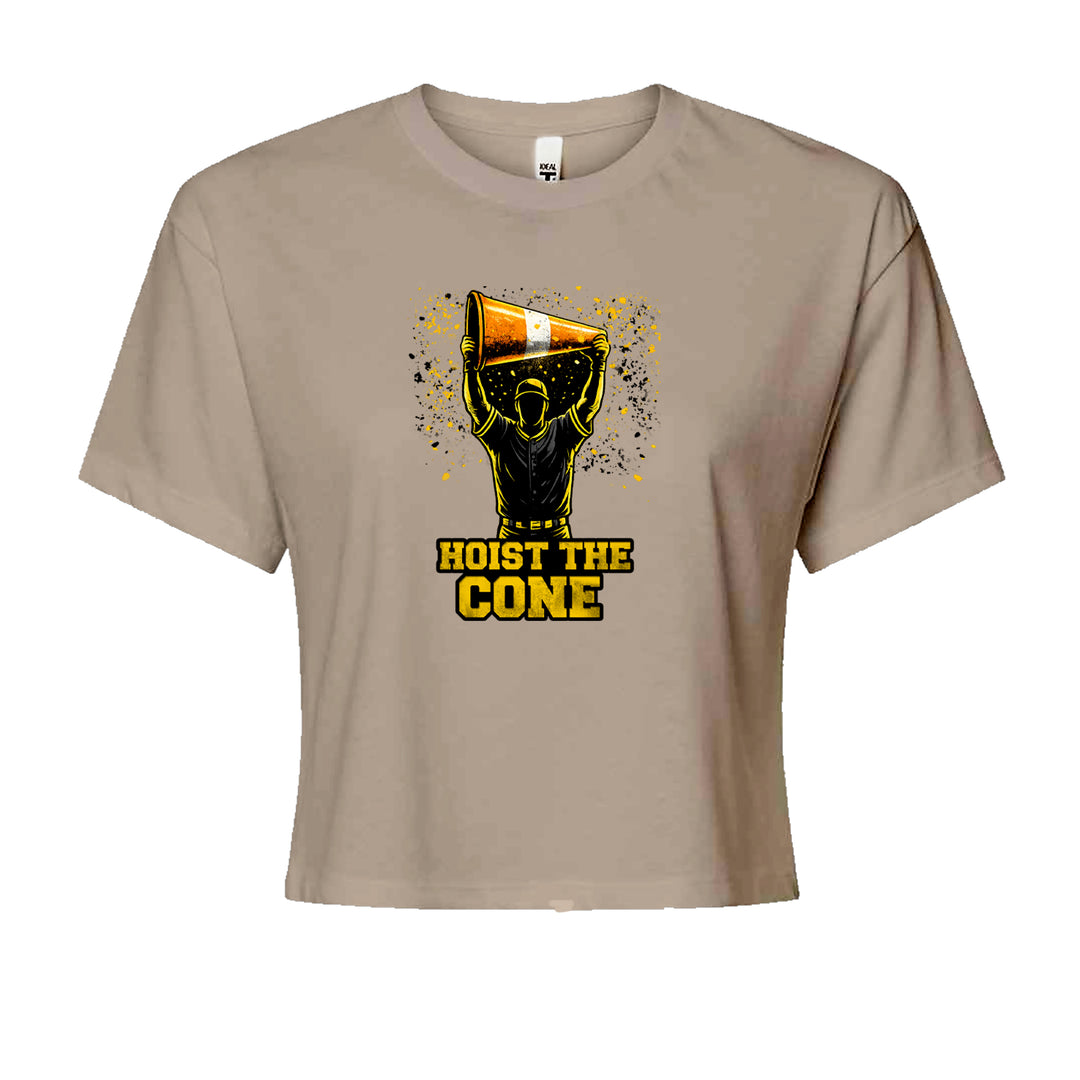 Hoist The Cone Pittsburgh Pride Cropped T-Shirt Khaki