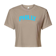 Philly Philadelphia Pride Cropped T-Shirt Khaki