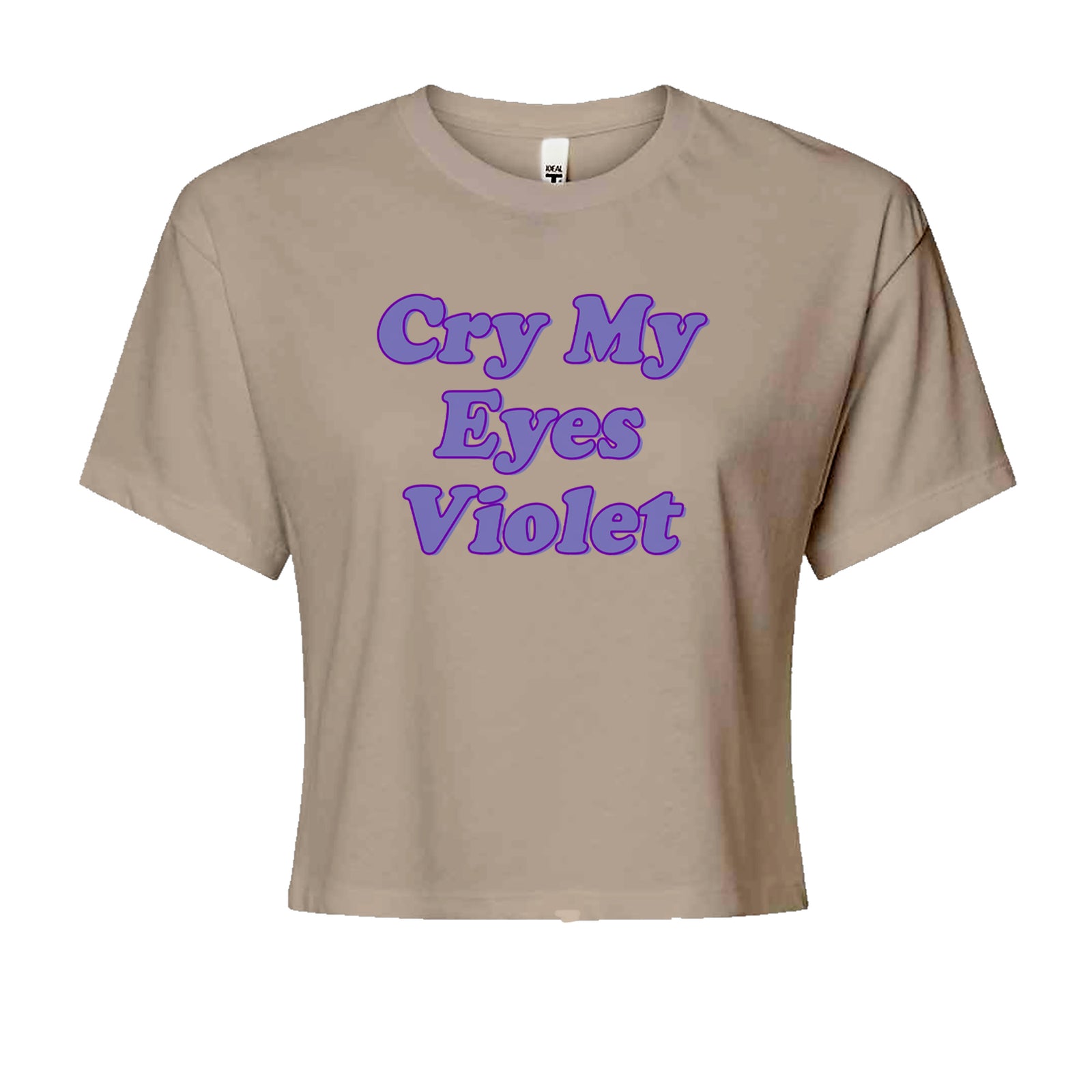 Cry My Eyes Violet Drama Queen Cropped T-Shirt Khaki