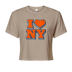 New York City Pride Heart Cropped T-Shirt Khaki
