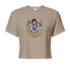 Golden Chain Thug Life Girls Cropped T-Shirt Khaki