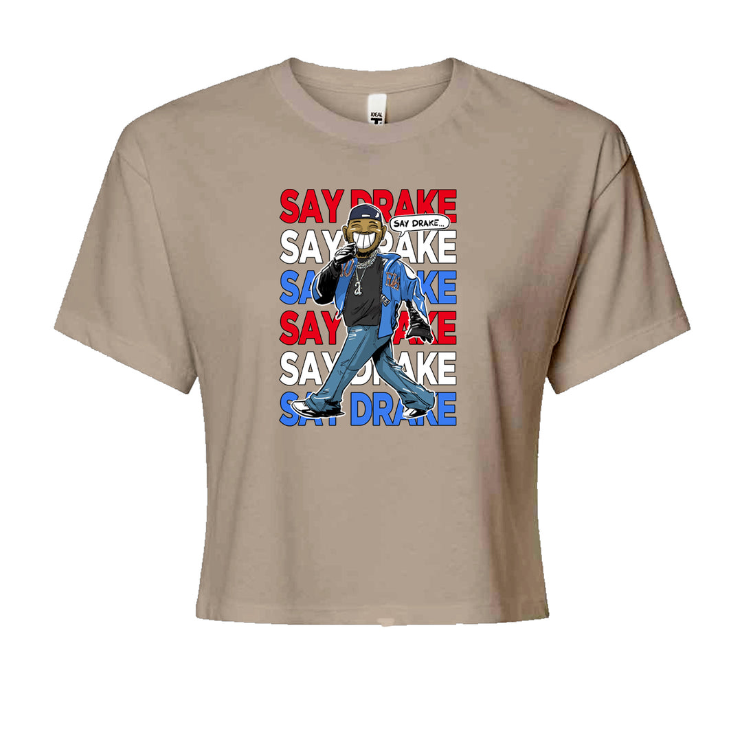 Say Drake Smiling Meme Mustard Cropped T-Shirt Khaki