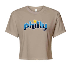 Skyline Philly Philadelphia Cropped T-Shirt Khaki